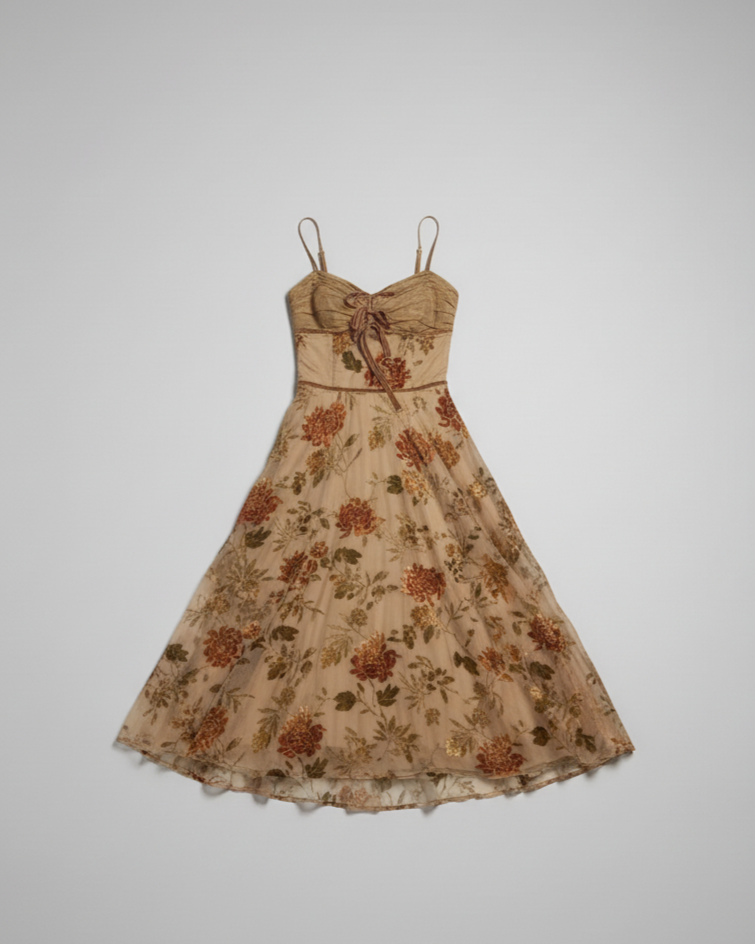 dior silk mid length dress Christian Dior Beige Silk Mid-length Dress