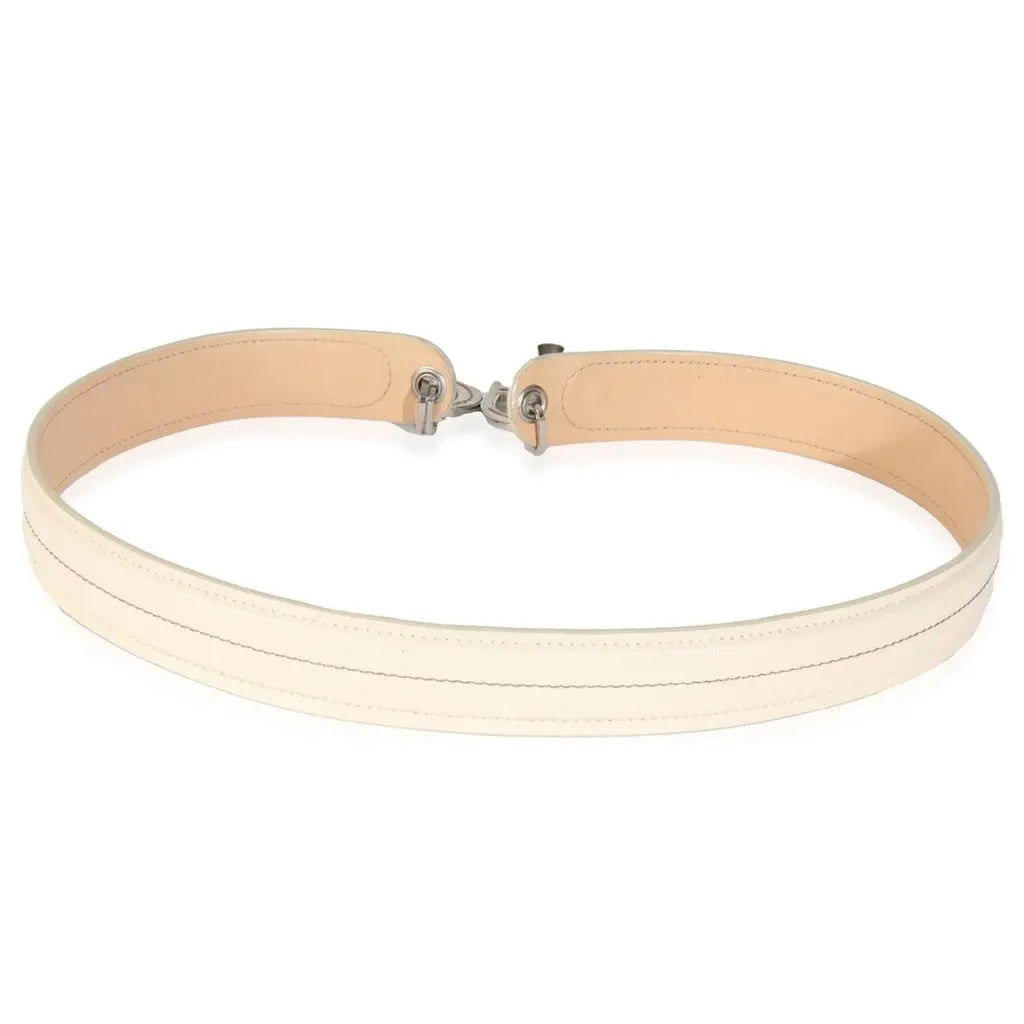 Dior White Leather CD Logo Belt
